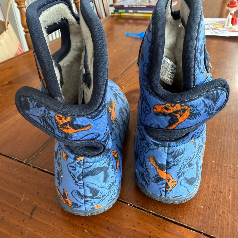 Bogs Kids Blue and Orange Dino Boots - Picture 3 of 5